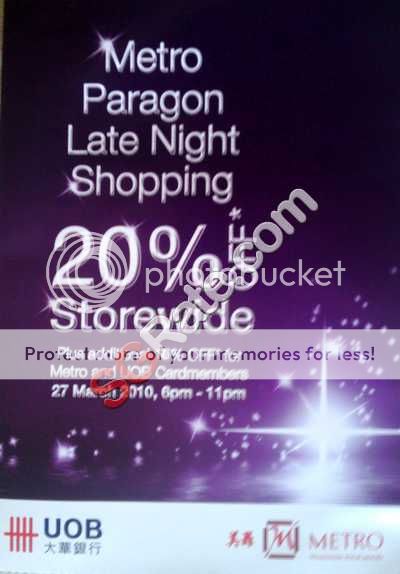 Metro Paragon Late Night Shopping 20 Off Storewide Promotion