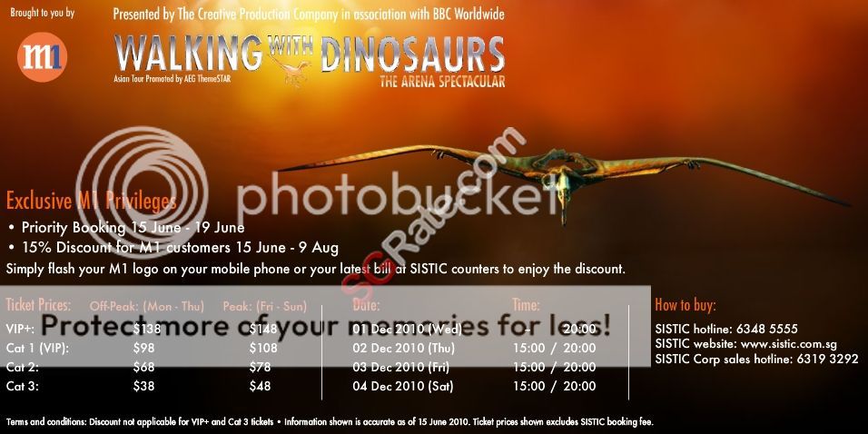 Walk with Dinosaurs Singapore M1 Privileges - Promotion - SGRate ...